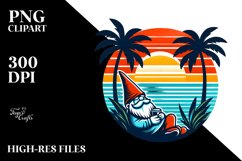 Retro Tropical Gnome Sunset | Sublimation | Clipart Product Image 3