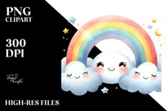 Cute Rainbow between Clouds PNG Product Image 2