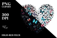 Butterflies Heart PNG Product Image 2