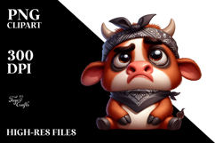 Cartoony Cow with Bandana PNG Product Image 2