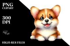 Cute Happy Pembroke Welsh Corgi PNG Product Image 2