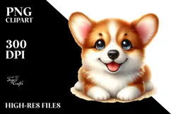 Cute Happy Pembroke Welsh Corgi PNG Product Image 2