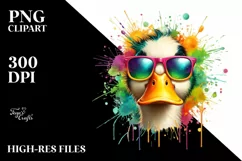 Quirky Colorful Duck Sunglasses Painting Product Image 1