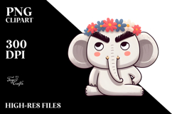 Whimsical Cartoon Elephant PNG Product Image 2