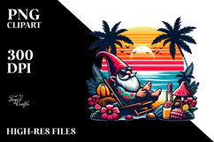 Retro Tropical Gnome Sunset, 20 oz Tumbler Product Image 2