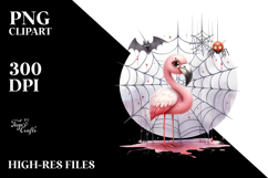 Cute Flamingo Halloween Clipart Product Image 2