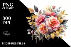 Colorful Abstract Bouquet with Camellia | Sublimation Product Image 3
