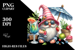 Whimsical Cocktail Gnome PNG Product Image 2