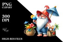 Whimsical Gnome Drinking a Cocktail PNG Product Image 2
