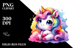 Vibrant Baby Unicorn PNG Product Image 2