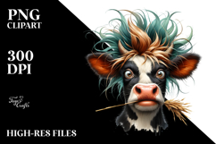 Funny Cow with Cool Hair, Transparent PNG Product Image 2