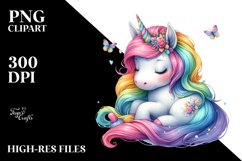 Colorful Baby Unicorn with Spring Petals | Sublimation | Product Image 3