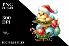 Whimsical Chicken Christmas Ornaments PNG Product Image 3