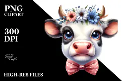Expressive Graceful Cow PNG Product Image 2