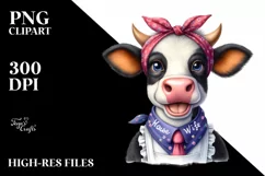 Cow Smiling Cow Portrait | Sublimation | Clipart Product Image 3