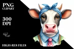 Cow Smiling Cow Portrait | Sublimation | Clipart Product Image 1