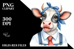 Cow Smiling Cow Portrait | Sublimation | Clipart Product Image 1