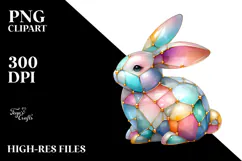 Colorful Bunny with and Diamond PNG Product Image 2