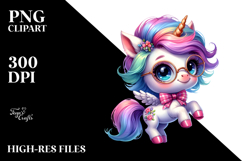 Cute Baby Unicorn Jumping in Style PNG Product Image 2