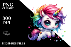 Cute Baby Unicorn Jumping in Style PNG Product Image 2