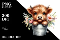 Cute Baby Highland Cow with Big Eyes Product Image 3