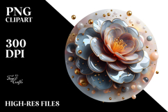 Abstract Camellia PNG Product Image 2