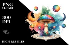 Magical Celestial Mushroom Watercolor Product Image 1