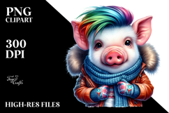 Agressive Baby Pig for Winter PNG Product Image 2