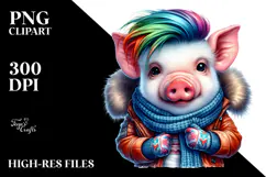 Agressive Baby Pig for Winter PNG Product Image 2
