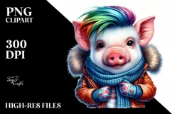Agressive Baby Pig for Winter PNG Product Image 3