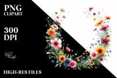 Watercolor Wild Flowers | Sublimation | Clipart Product Image 3