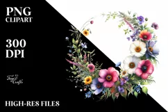 Watercolor Wild Flowers | Sublimation | Clipart Product Image 1