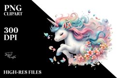 Colorful Baby Unicorn Tumbling with Spring Petals | Product Image 3
