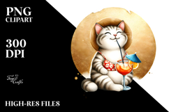 Happy Cat with Beachwear PNG Product Image 2