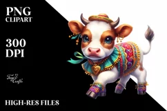 Baby Cow Cajun Two-Step Dancer's Outfit PNG Product Image 1