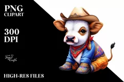 Baby Cow Cajun Two-Step Dancer's Outfit PNG Product Image 1