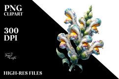 Shiny Dahlia with Metallic Insertions | White Background Product Image 1