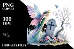 Fairy Grave Drawing | Clipart Product Image 1