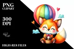 Watercolor Baby Fox | Sublimation | Clipart Product Image 3