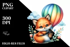 Watercolor Baby Fox | Sublimation | Clipart Product Image 3