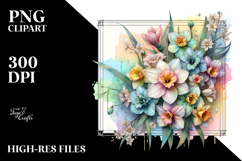 Colorful Diamond Narcissus PNG Product Image 2