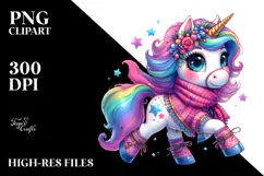 Vibrant Drawing Cute Unicorn PNG Product Image 2