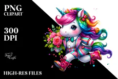 Vibrant Drawing Cute Unicorn PNG Product Image 2