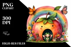 Colorful Fairy House with Large Fruit | Clipart Product Image 1