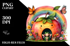 Colorful Fairy House with Large Fruit | Clipart Product Image 2