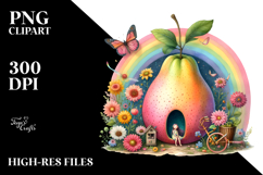 Illustration of Fairy House Made of Large Fruit | Clipart Product Image 2