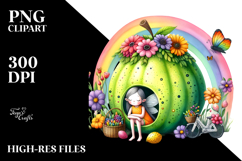 Illustration of Fairy House Made of Large Fruit | Clipart Product Image 2