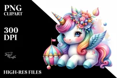 pastel Baby Unicorn Big Top PNG Product Image 1