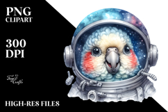Cute Baby Parrot with Astronaut Helmet PNG Product Image 2