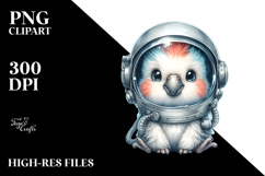 Baby Parrot with Astronaut Helmet, High-Res PNG Product Image 2